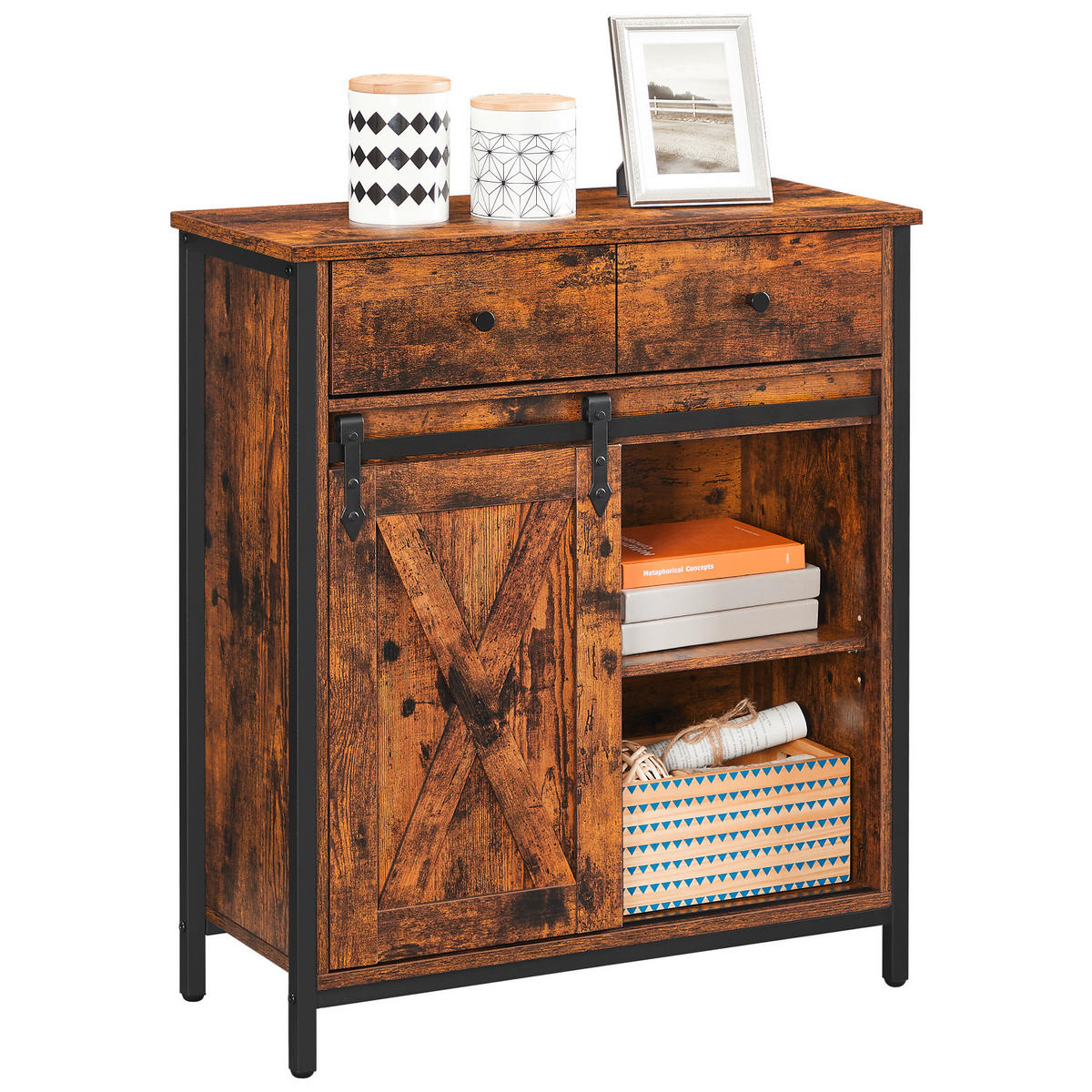 KOMMODE Braun, Schwarz  70/80/30 cm  - Schwarz/Braun, Natur, Holz/Holzwerkstoff (70/80/30cm) - Boxxx