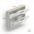 HÄNGESCHUHSCHRANK 140/82/19 cm  - Eichefarben/Schwarz, Design, Holzwerkstoff/Metall (140/82/19cm) - Xora
