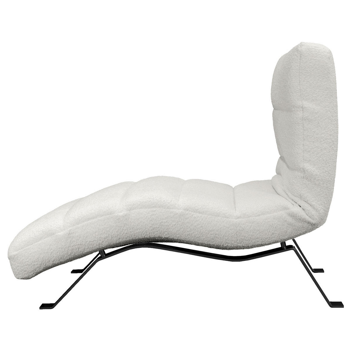 RELAXLIEGE Bouclé Hellgrau  - Hellgrau/Schwarz, Design, Textil/Metall (65/65-95/171cm) - Livetastic