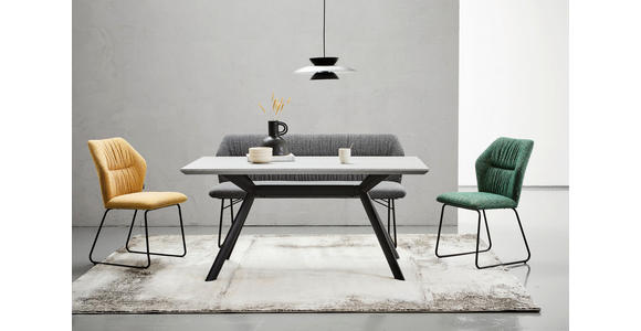 ESSTISCH in Metall, Holzwerkstoff 160/90/76 cm   - Hellgrau/Schwarz, Design, Holzwerkstoff/Metall (160/90/76cm) - Novel