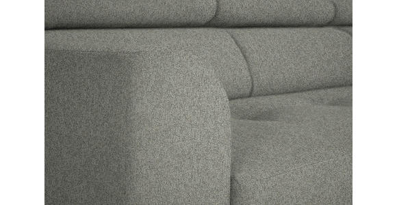 ECKSOFA in Struktur Hellgrau  280/205 cm  - Hellgrau/Schwarz, Design, Textil/Metall (280/205cm) - Xora
