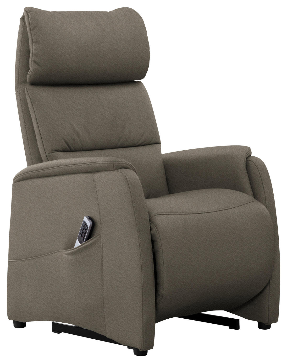 FERNSEHSESSEL in Graubraun  - Graubraun/Schwarz, KONVENTIONELL, Leder/Kunststoff (69/109/83cm) - Cantus