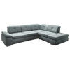 ECKSOFA in Mikrofaser Hellgrau  - Chromfarben/Hellgrau, Design, Textil/Metall (312/260cm) - Beldomo Style