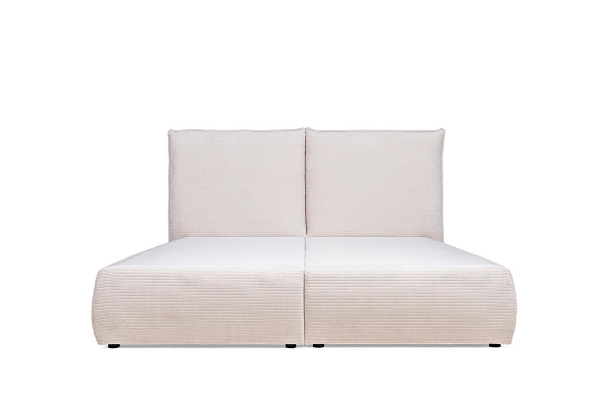 KONTINENTALSÄNG 180/200 cm  i cremefärgad  - svart/cremefärgad, Design, trämaterial/trä (180/200cm) - Visionight