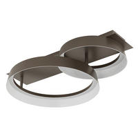 LED-DECKENLEUCHTE 50/35/12 cm   - Opal/Braun, Design, Kunststoff/Metall (50/35/12cm) - Globo