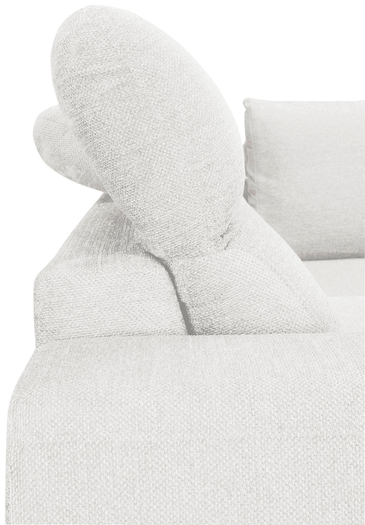 ECKSOFA Weiß Chenille  - Schwarz/Weiß, KONVENTIONELL, Textil/Metall (240/185cm) - Carryhome