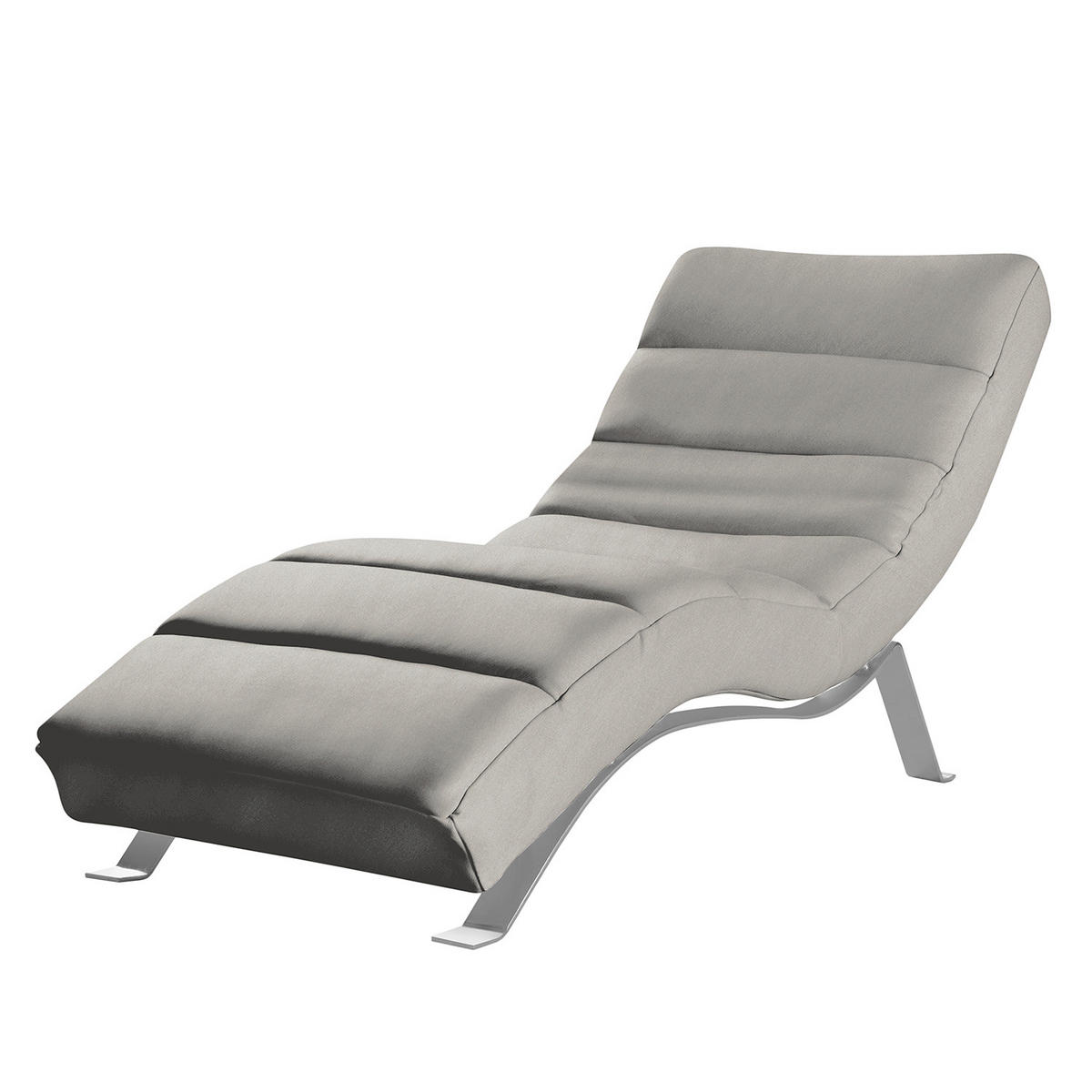 RELAXLIEGE SWING Mikrofaser Grau  - Silberfarben/Grau, Design, Textil/Metall (65/65-95/171cm) - Livetastic