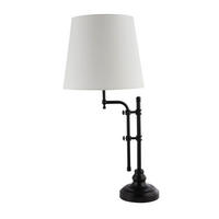 BORDSLAMPA 30/36/67 cm   - svart/naturfärgad, Basics, metall/textil (30/36/67cm)