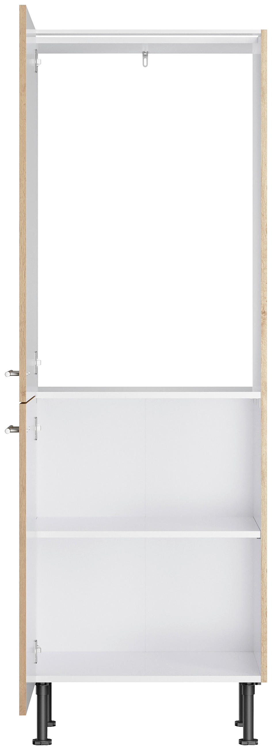 KÜCHENBLOCK 270 cm   in Eichefarben  - Edelstahlfarben/Eichefarben, Basics, Holzwerkstoff/Metall (270cm) - Optifit