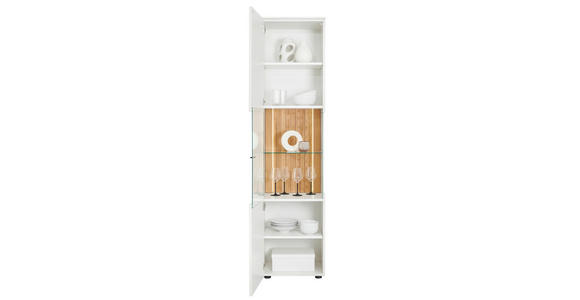 VITRINE in massiv Wildeiche Weiß, Eichefarben - Eichefarben/Anthrazit, Design, Glas/Holz (50/202,8/42cm) - Novel