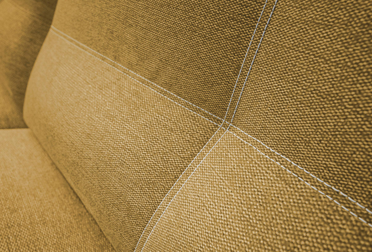 SCHLAFSOFA  mit Schlafen auf Sitzhöhe, Rücken echt Struktur Gelb  - Gelb/Schwarz, Design, Textil/Metall (197/94/96cm) - MID.YOU