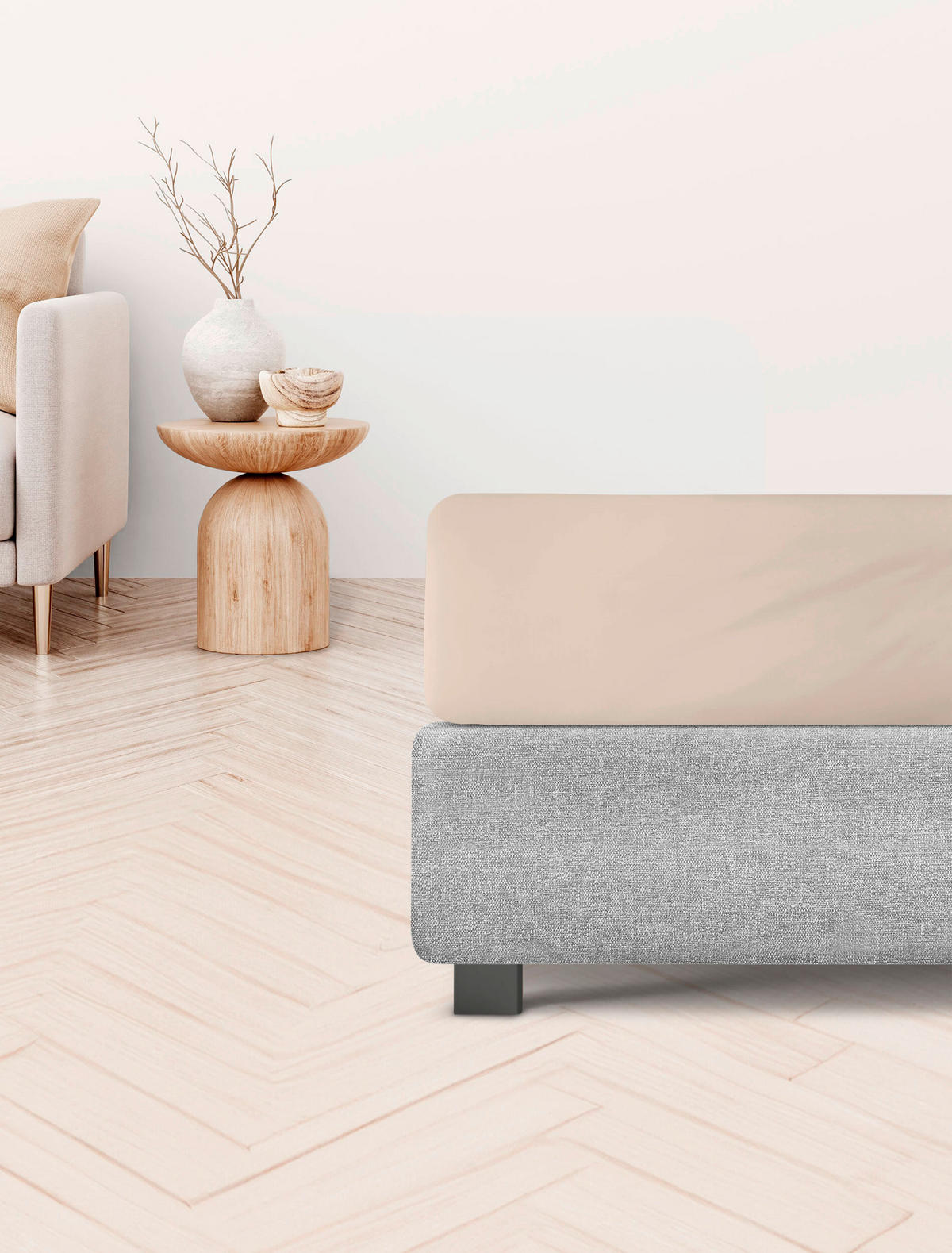 SPANNBETTTUCH Jersey  - Naturfarben, KONVENTIONELL, Textil (140-160/200cm) - Irisette