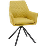 ARMLEHNSTUHL in Eisen Webstoff - Gelb/Schwarz, Design, Textil/Metall (62/88/61cm) - Hom`in
