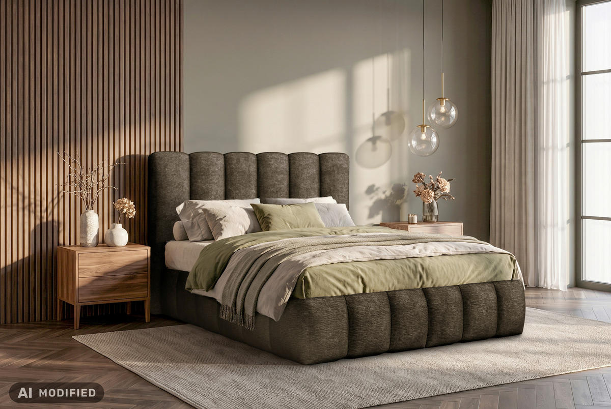 BOXSPRINGBETT 140/200 cm,  in Braun, Matratze, H3 + H4 = fest + sehr fest  - Schwarz/Braun, Modern, Holz/Holzwerkstoff (140/200cm) - MID.YOU