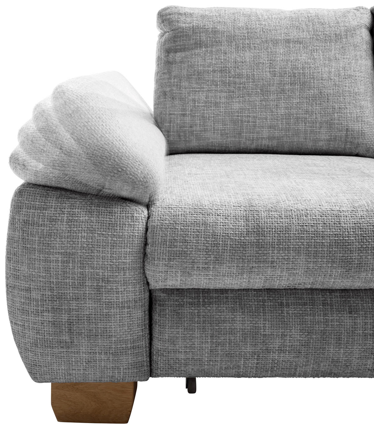 ECKSCHLAFSOFA in Struktur Silberfarben  - Wildeiche/Silberfarben, Modern, Holz/Textil (265/206cm) - Livetastic