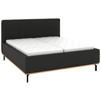 POLSTERBETT 180/200 cm,  in Anthrazit, Matratze, Lattenrost, Bettkasten, H3 + H3 = fest  - Anthrazit/Graphitfarben, Design, Holz/Textil (180/200cm) - Musterring