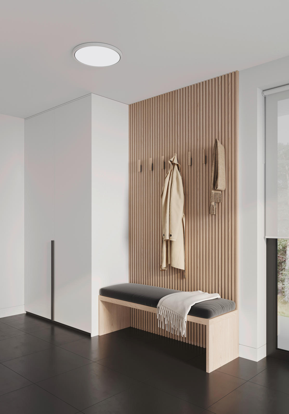 STROPNÍ SVÍTIDLO, 42,4/3,8 cm  - bílá, Basics, plast (42,4/3,8cm) - Nordlux