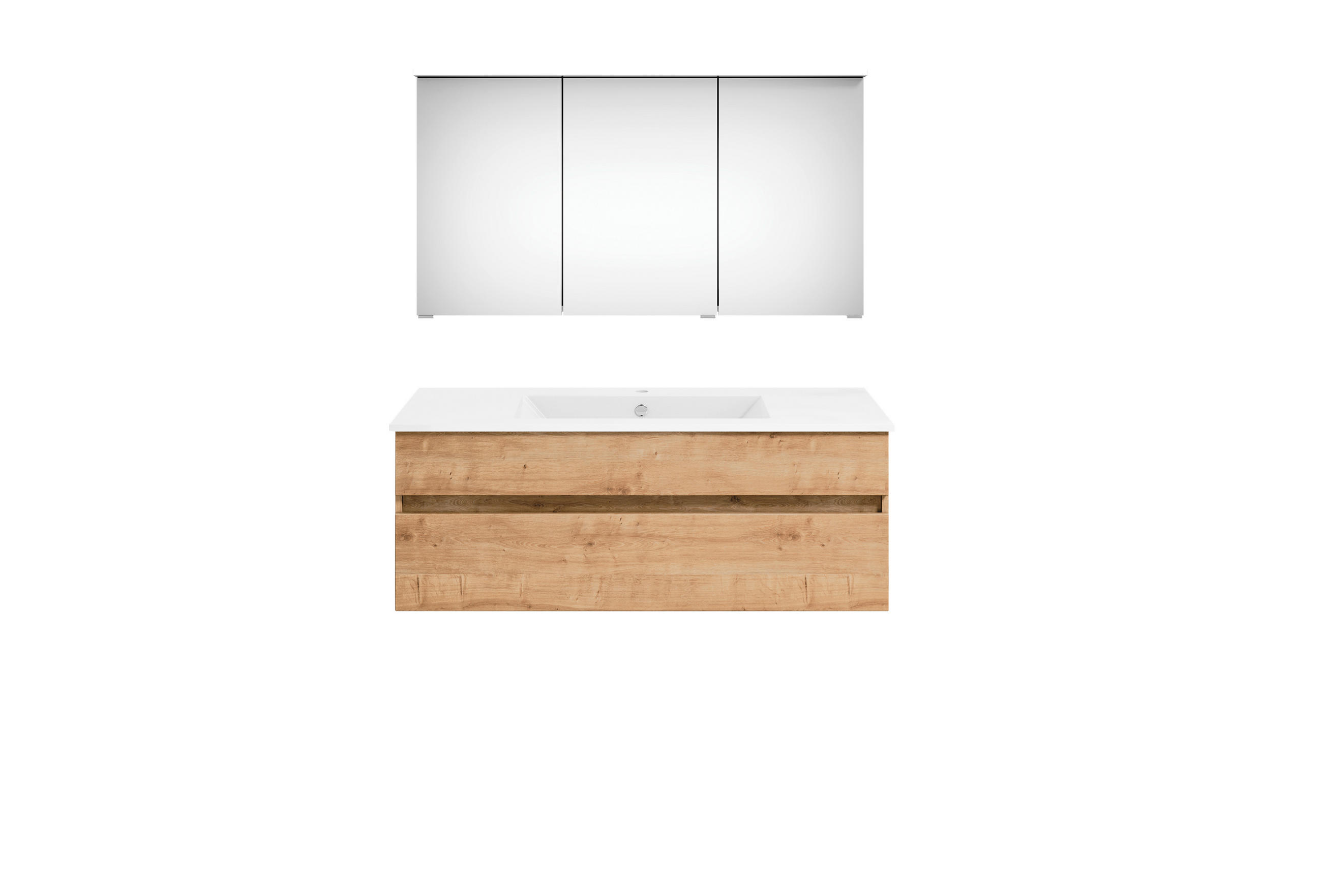 BADEZIMMER in 120 cm - Eichefarben/Weiß, KONVENTIONELL, Holzwerkstoff (120cm) - Puris