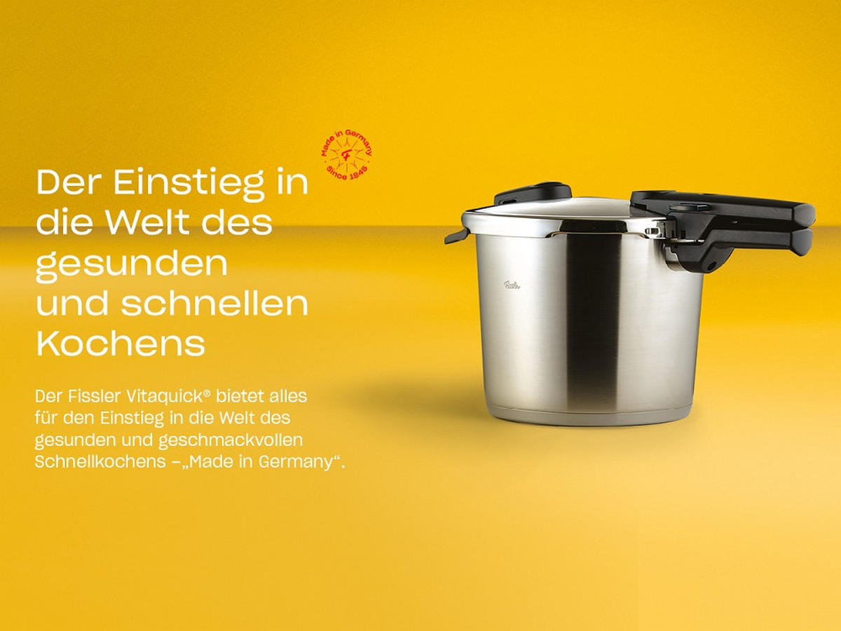 SCHNELLKOCHTOPF VITAQUICK GLOSSY® Poliert 6.0 L  - Silberfarben, Basics, Metall (6l) - Fissler