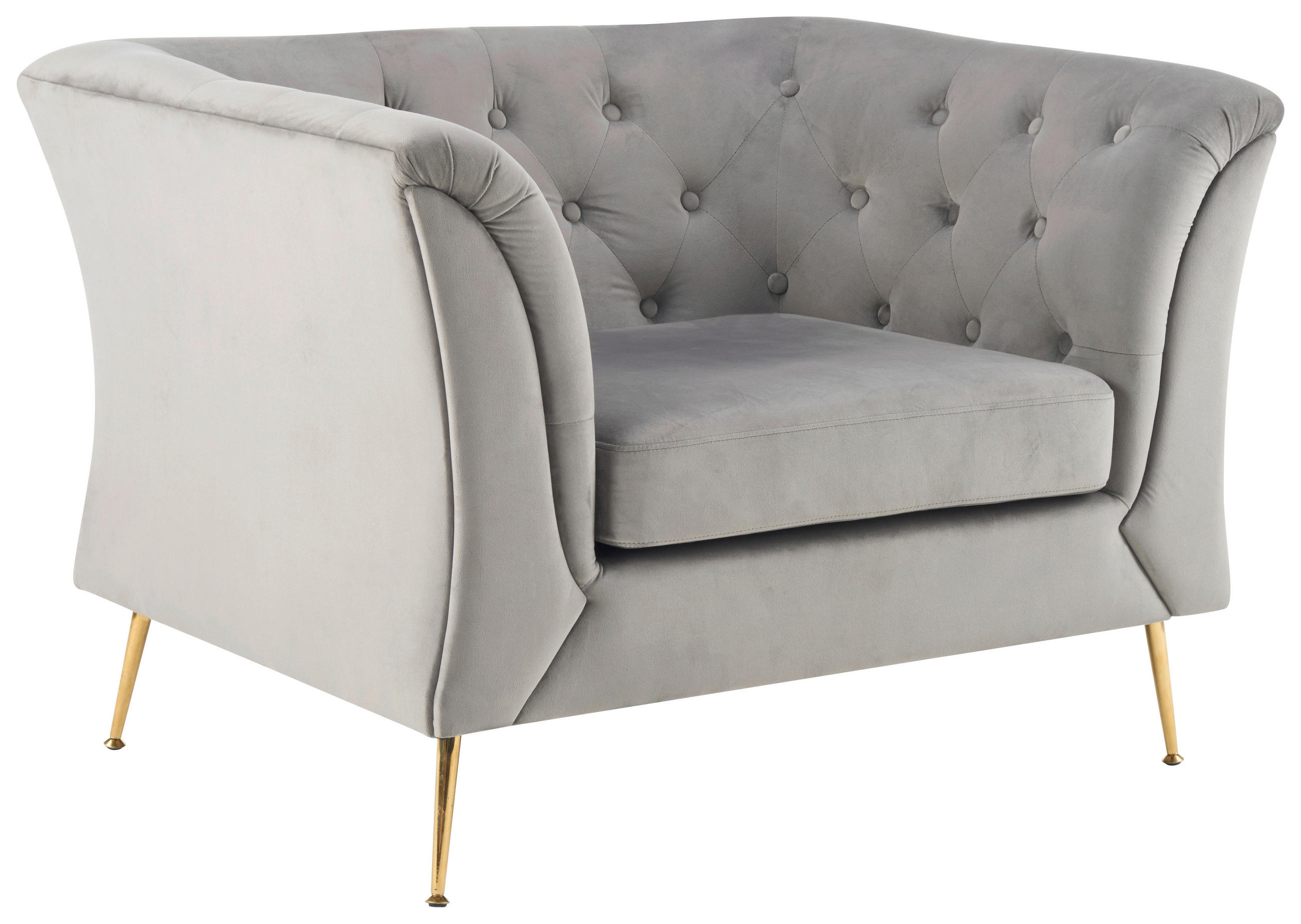XXL-SESSEL - Goldfarben/Grau, KONVENTIONELL, Textil/Metall (109/80/79cm) - Carryhome