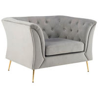 XXL-SESSEL - Goldfarben/Grau, KONVENTIONELL, Textil/Metall (109/80/79cm) - Carryhome