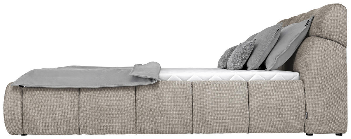 POLSTERBETT 160/200 cm  in Hellbraun  - Hellbraun/Schwarz, Design, Kunststoff/Textil (160/200cm) - Esposa