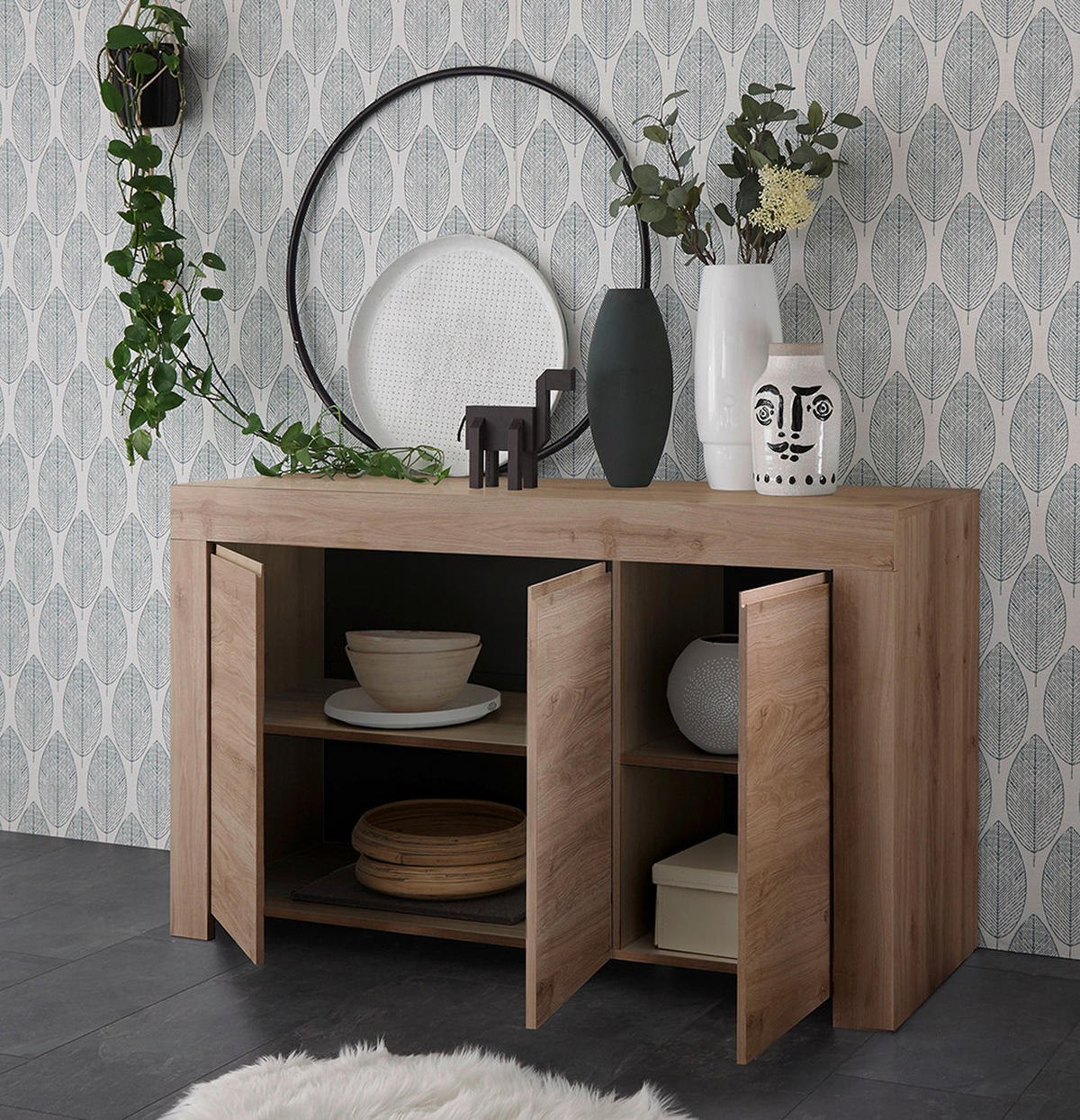 SIDEBOARD  in 138/81/42 cm  - Eichefarben, Design, Holzwerkstoff (138/81/42cm) - MID.YOU