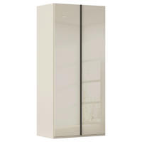 DREHTÜRENSCHRANK 101/235/61 cm,  in Champagner, 2-türig  - Champagner/Graphitfarben, Basics, Glas/Holzwerkstoff (101/235/61cm) - Novel