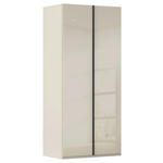 DREHTÜRENSCHRANK 101/223/61 cm,  in Champagner, 2-türig  - Champagner/Graphitfarben, Basics, Glas/Holzwerkstoff (101/223/61cm) - Novel