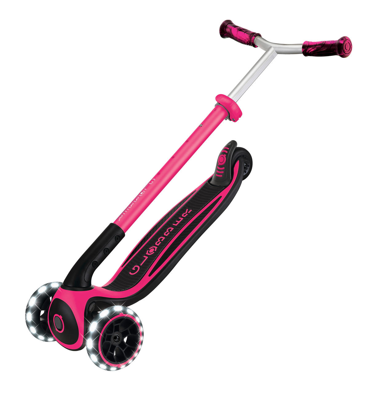 KINDERSCOOTER ACE LIGHTS  - Fuchsia, Basics, Kunststoff (61/37/94,5cm) - GLOBBER