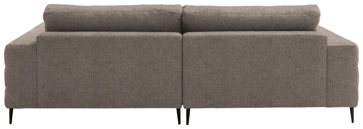 ECKSOFA in Flachgewebe Taupe  177/253 cm  - Taupe/Schwarz, Design, Textil/Metall (177/253cm) - Dieter Knoll