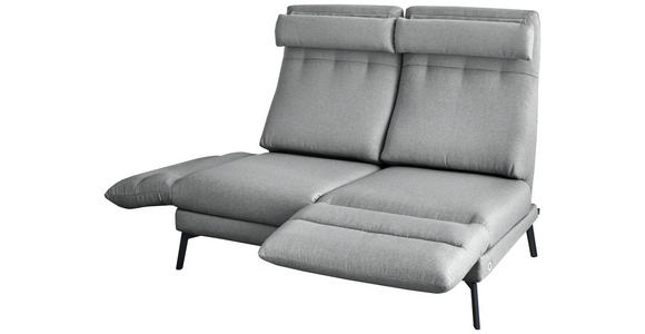 2-SITZER-SOFA in Flachgewebe Grau  - Schwarz/Grau, Design, Textil/Metall (178-226/83-113/96-177cm) - Dieter Knoll