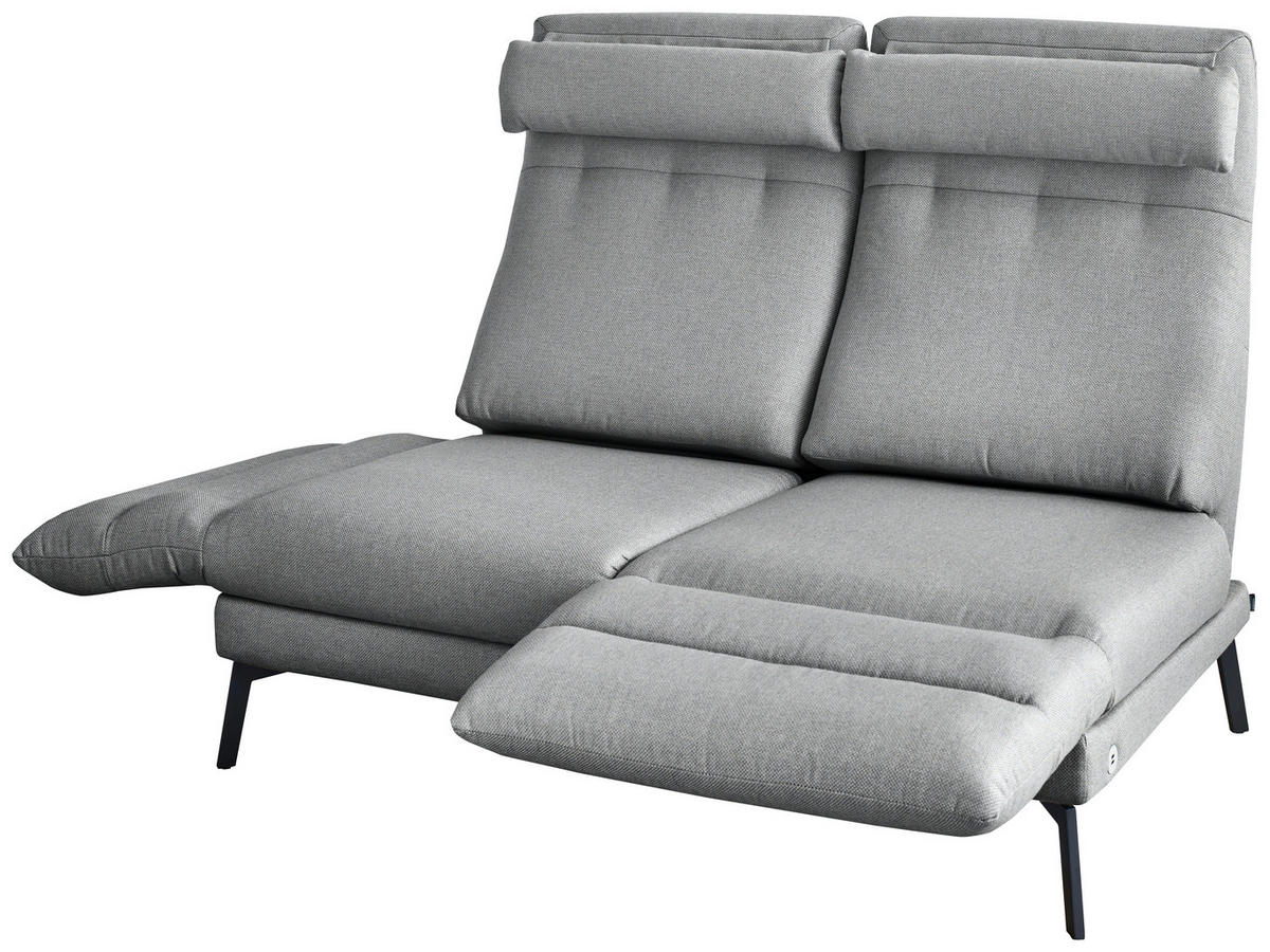 2-SITZER-SOFA Flachgewebe Grau  - Schwarz/Grau, Design, Textil/Metall (178-226/83-113/96-177cm) - Dieter Knoll