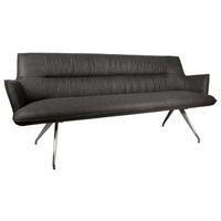 SITZBANK 203,5/88,5/62,5 cm Mikrofaser Edelstahlfarben, Dunkelgrau  - Edelstahlfarben/Dunkelgrau, Design, Textil/Metall (203,5/88,5/62,5cm) - Novel