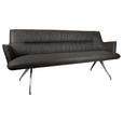 SITZBANK 203,5/88,5/62,5 cm Mikrofaser Edelstahlfarben, Dunkelgrau  - Edelstahlfarben/Dunkelgrau, Design, Textil/Metall (203,5/88,5/62,5cm) - Novel