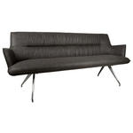 SITZBANK 203,5/88,5/62,5 cm Mikrofaser Edelstahlfarben, Dunkelgrau  - Edelstahlfarben/Dunkelgrau, Design, Textil/Metall (203,5/88,5/62,5cm) - Novel