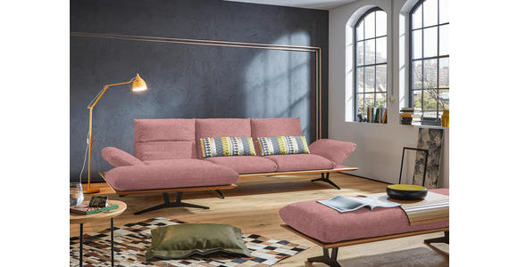 ECKSOFA in Flachgewebe Altrosa 159/314 cm - Schwarz/Altrosa, Design, Holz/Textil (159/314cm) - Dieter Knoll