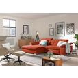 ECKSOFA in Mikrofaser Orange 180/265 cm - Chromfarben/Orange, Design, Textil/Metall (180/265cm) - Carryhome