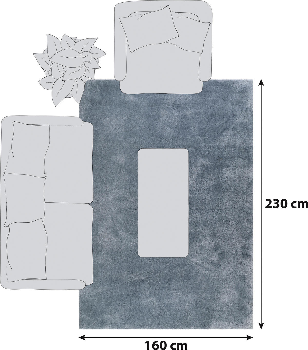 HOCHFLORTEPPICH 160/230 cm Relaxx Blau, Grau  - Blau/Grau, Basics, Textil (160/230cm) - Esprit