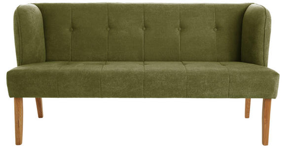 SITZBANK 179/88/76 cm Webstoff Hellgrün Eiche vollmassiv - Eichefarben/Hellgrün, KONVENTIONELL, Holz/Textil (179/88/76cm) - Cantus