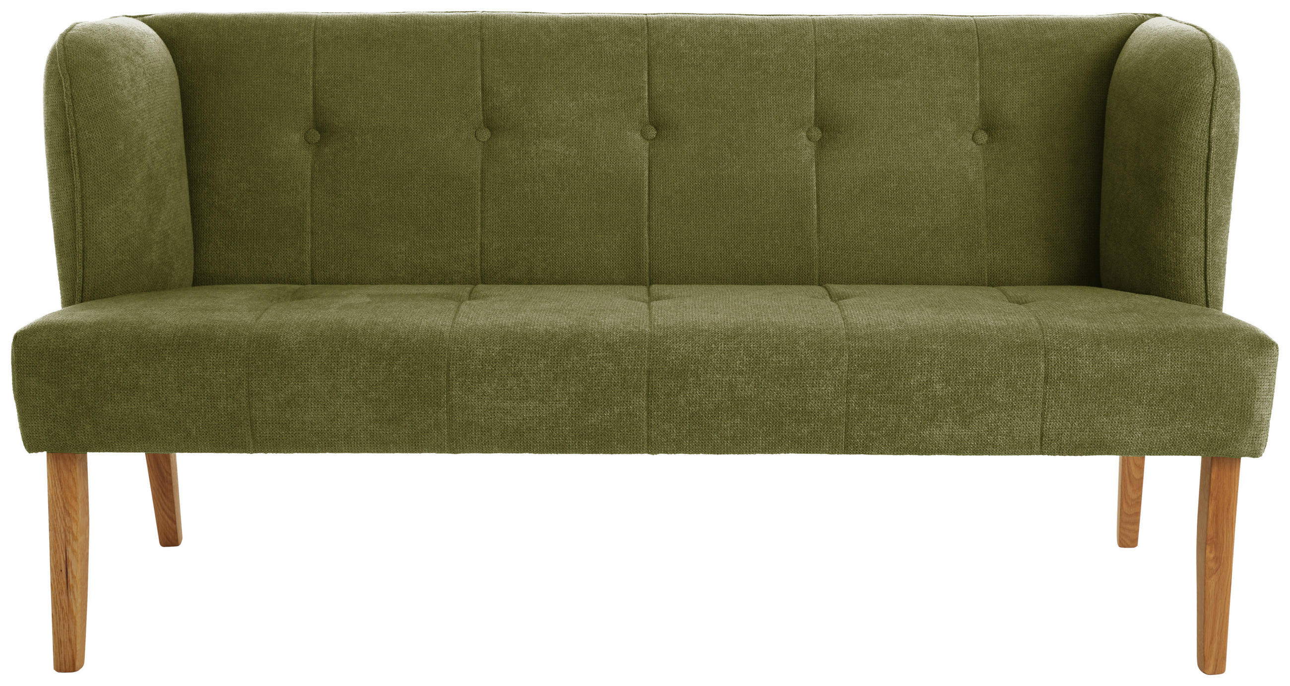 SITZBANK 179/88/76 cm Webstoff Hellgrün Eiche vollmassiv  - Eichefarben/Hellgrün, KONVENTIONELL, Holz/Textil (179/88/76cm) - Cantus