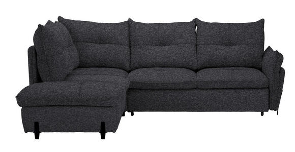 ECKSOFA in Bouclé Dunkelgrau  - Dunkelgrau/Schwarz, Design, Textil/Metall (220/250cm) - Xora