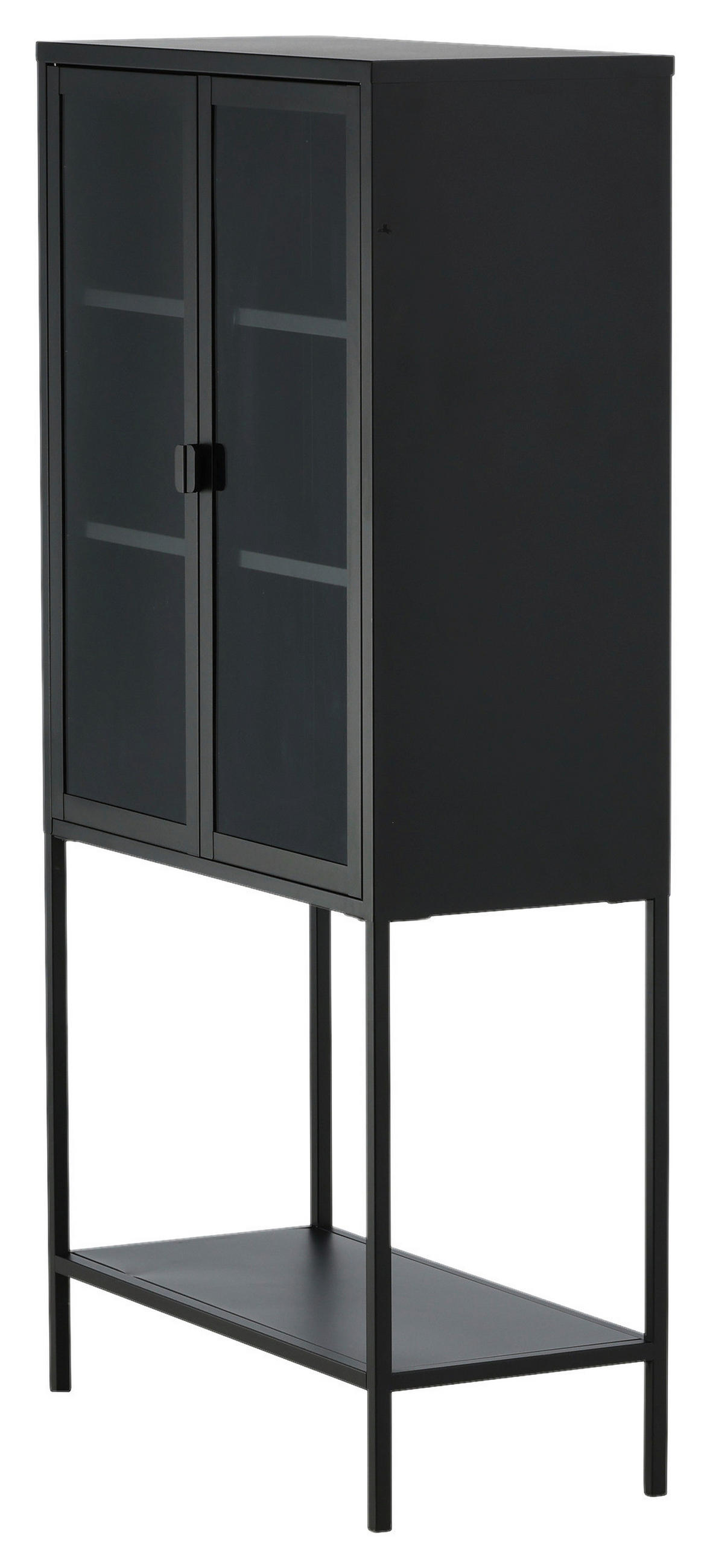 VITRINE in Schwarz  - Schwarz, Design, Metall (75/150/35cm) - Livetastic