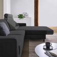 ECKSOFA in Webstoff Dunkelgrau  - Dunkelgrau/Schwarz, Design, Kunststoff/Textil (257/165cm) - Xora