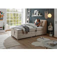BOXSPRINGBETT 120/200 cm in Creme - Silberfarben/Creme, Design, Kunststoff/Textil (120/200cm) - Esposa