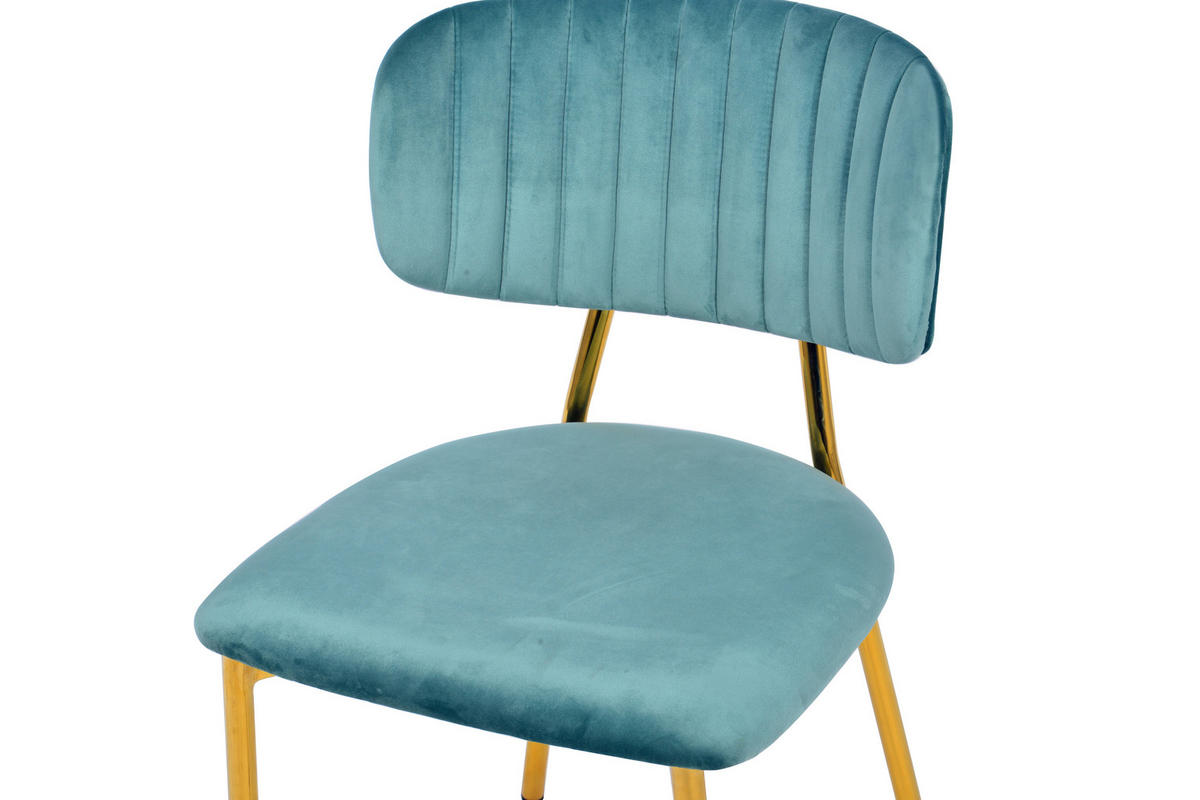 SADA ŽIDLÍ 2 kusy - mátově zelená/barvy zlata, Moderní, kov/textil (47/80/51cm) - MID.YOU
