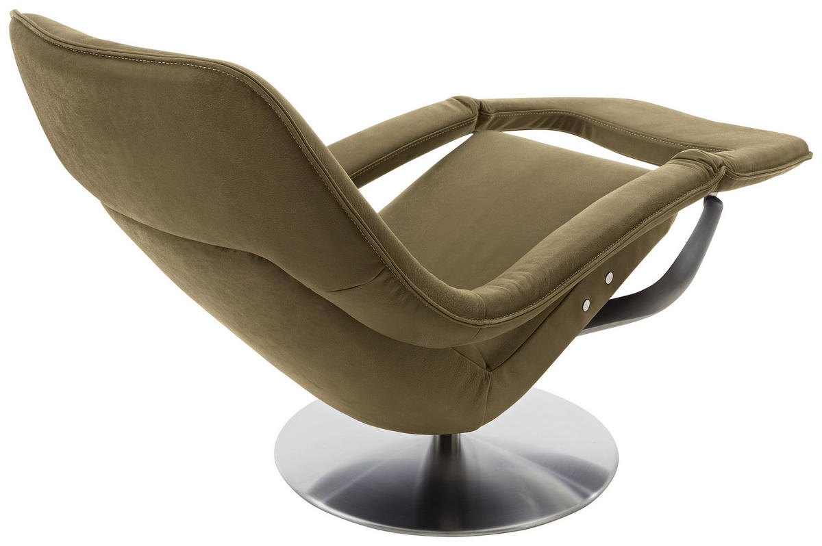 RELAXSESSEL in Leder Grün  - Nickelfarben/Grün, Design, Leder/Metall (77/113/91cm) - Koinor
