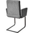 ARMLEHNSTUHL  in Stahl Chenille  - Schwarz/Grau, Design, Textil/Metall (56/92/60cm) - Dieter Knoll