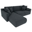 ECKSOFA in Lederlook Anthrazit  - Chromfarben/Anthrazit, KONVENTIONELL, Kunststoff/Textil (195/293cm) - Carryhome