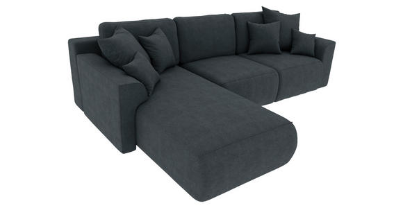 ECKSOFA in Lederlook Anthrazit  - Chromfarben/Anthrazit, KONVENTIONELL, Kunststoff/Textil (195/293cm) - Carryhome